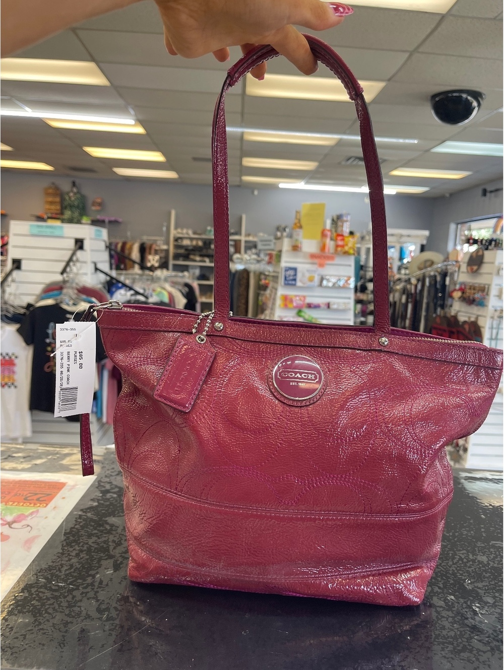 Coach Women's Burgundy Leather Tote Bag